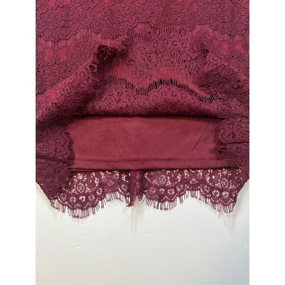 Lulus Take Me to Brunch Burgundy Lace Shift Dress Size Extra Small XS New W Tags - Picture 7 of 11